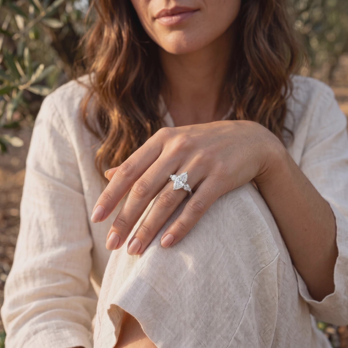 3CT Marquise Cut Moissanite Ring — Lifestyle video (10 seconds)