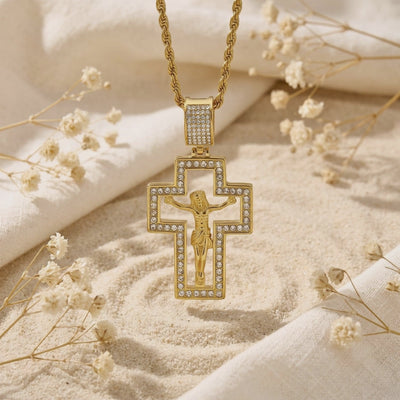 YLQ49698-cross necklace rotation video