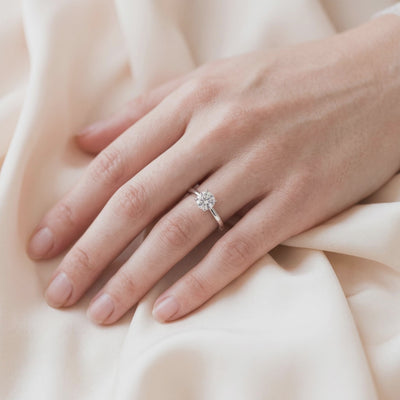 1CT Brilliant Round Cut Solitaire Moissanite Ring — Lifestyle video (10 seconds)
