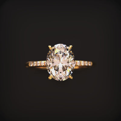 Video of the Opaline 1CT oval-cut moissanite ring in solid gold.
