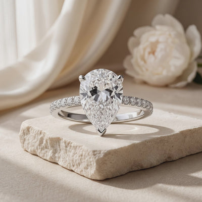2CT Pear Cut Moissanite Eternity Ring — Hero video (10 seconds)