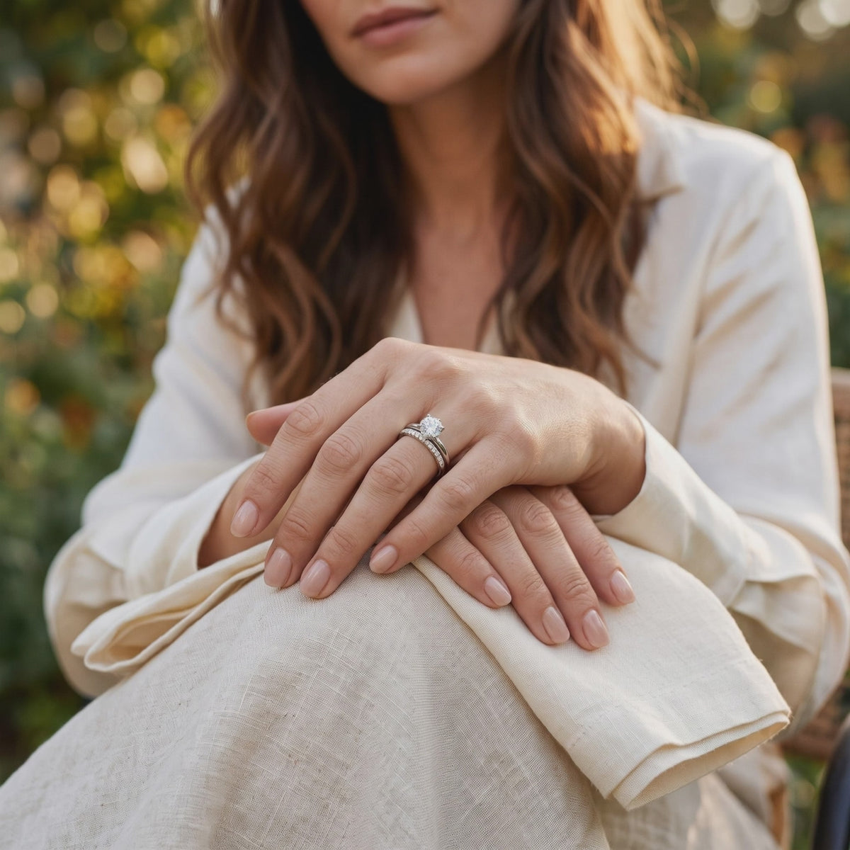 2CT Round Cut Moissanite Engagement Ring Set — Lifestyle video (10 seconds)