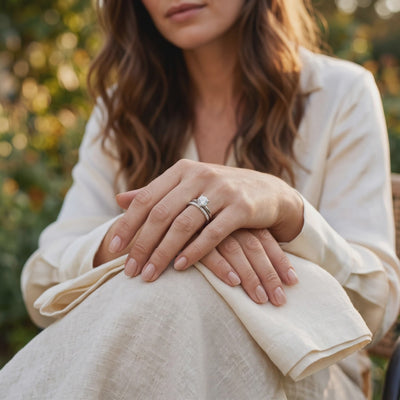 2CT Round Cut Moissanite Engagement Ring Set — Lifestyle video (10 seconds)