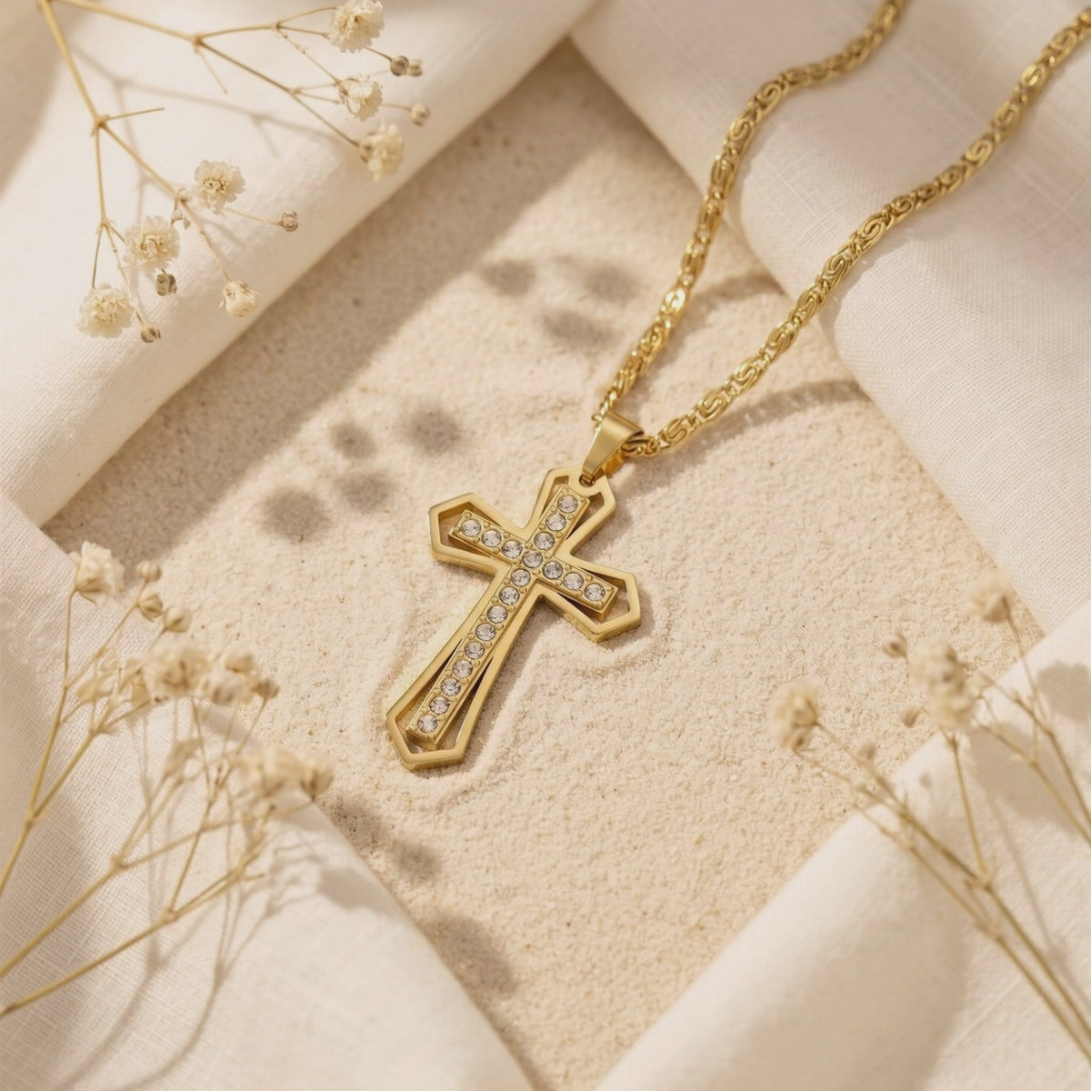 YLQ49663-cross necklace rotation video