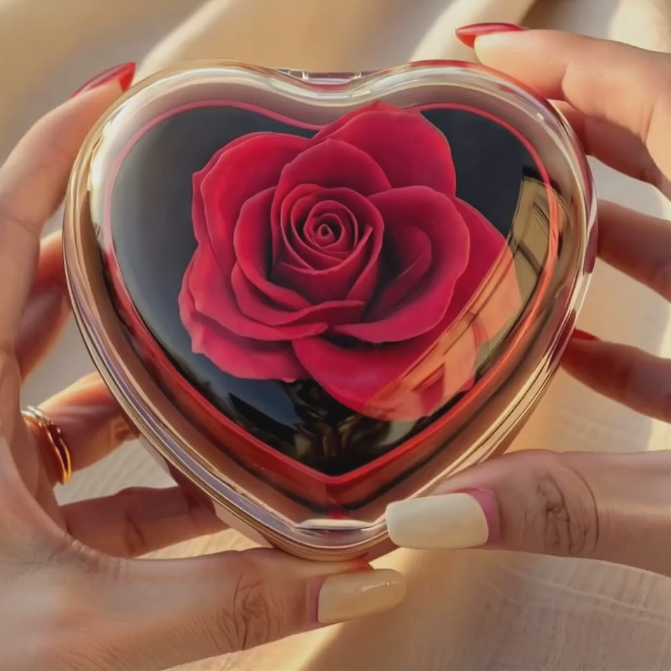 Video showcasing the solid gold transforming clover heart necklace.