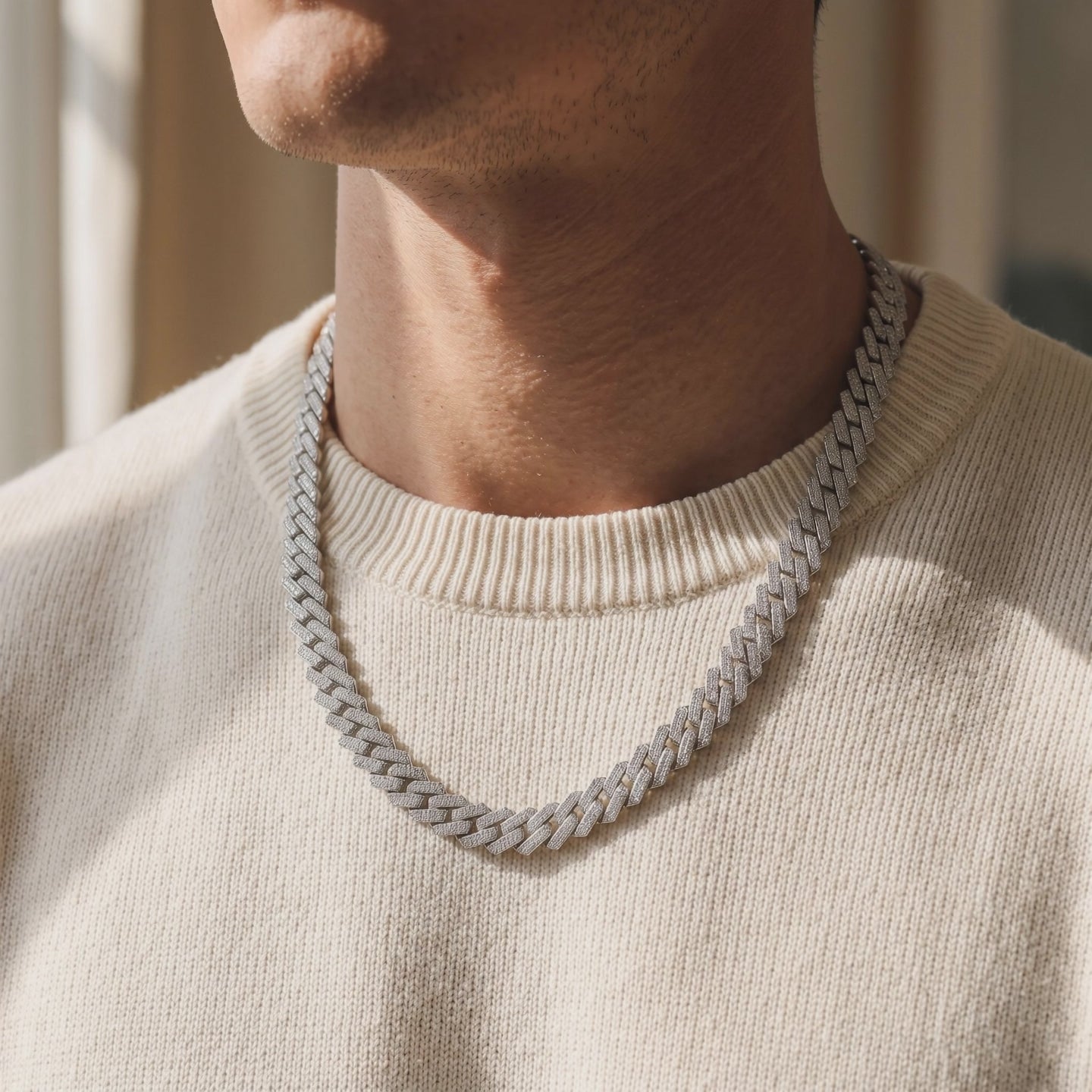 Men's Iced Moissanite Cuban Link Chain — Lifestyle video (10 seconds)