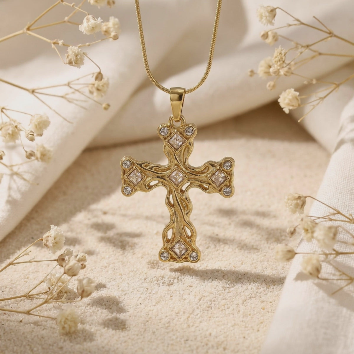 YLQ49653-cross necklace rotation video