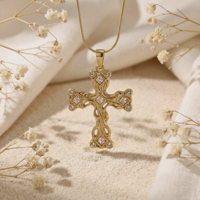 YLQ49653-cross necklace rotation video