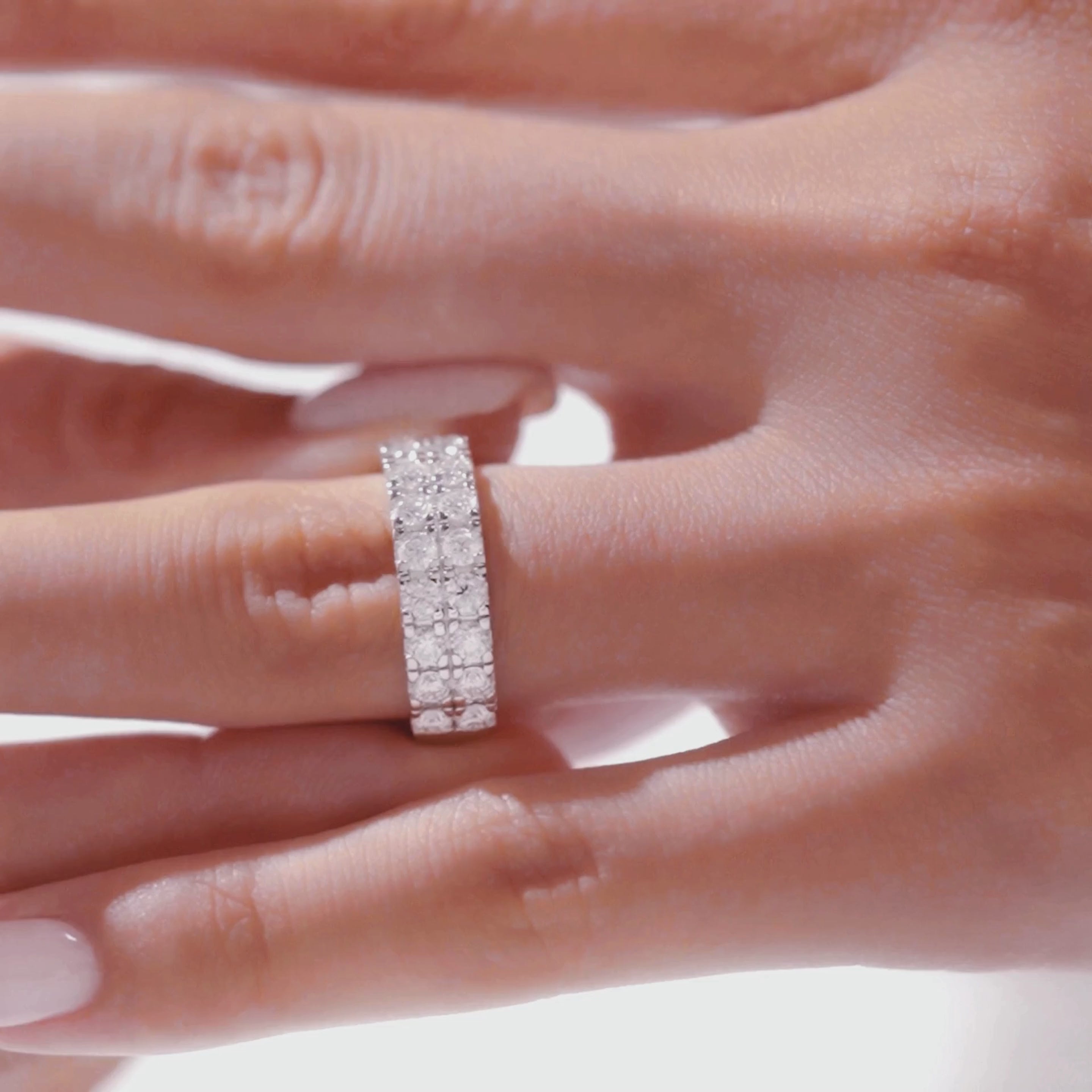 Video of The Radiance 14K Solid White Gold Moissanite Jewelry Set.
