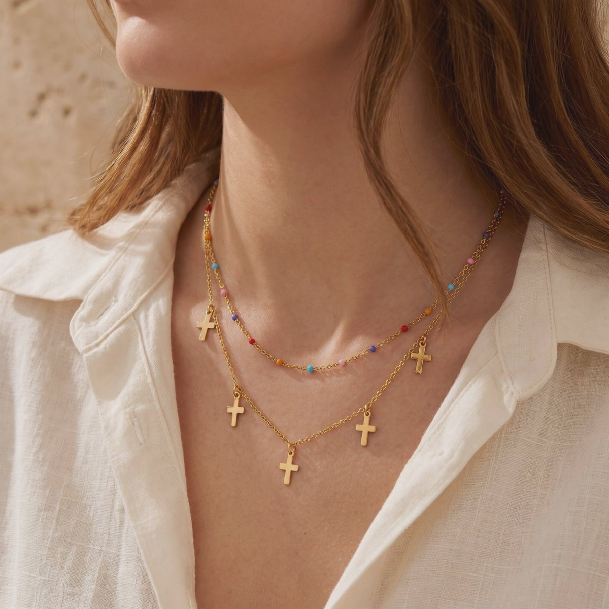 YLQ49594-cross necklace lifestyle video