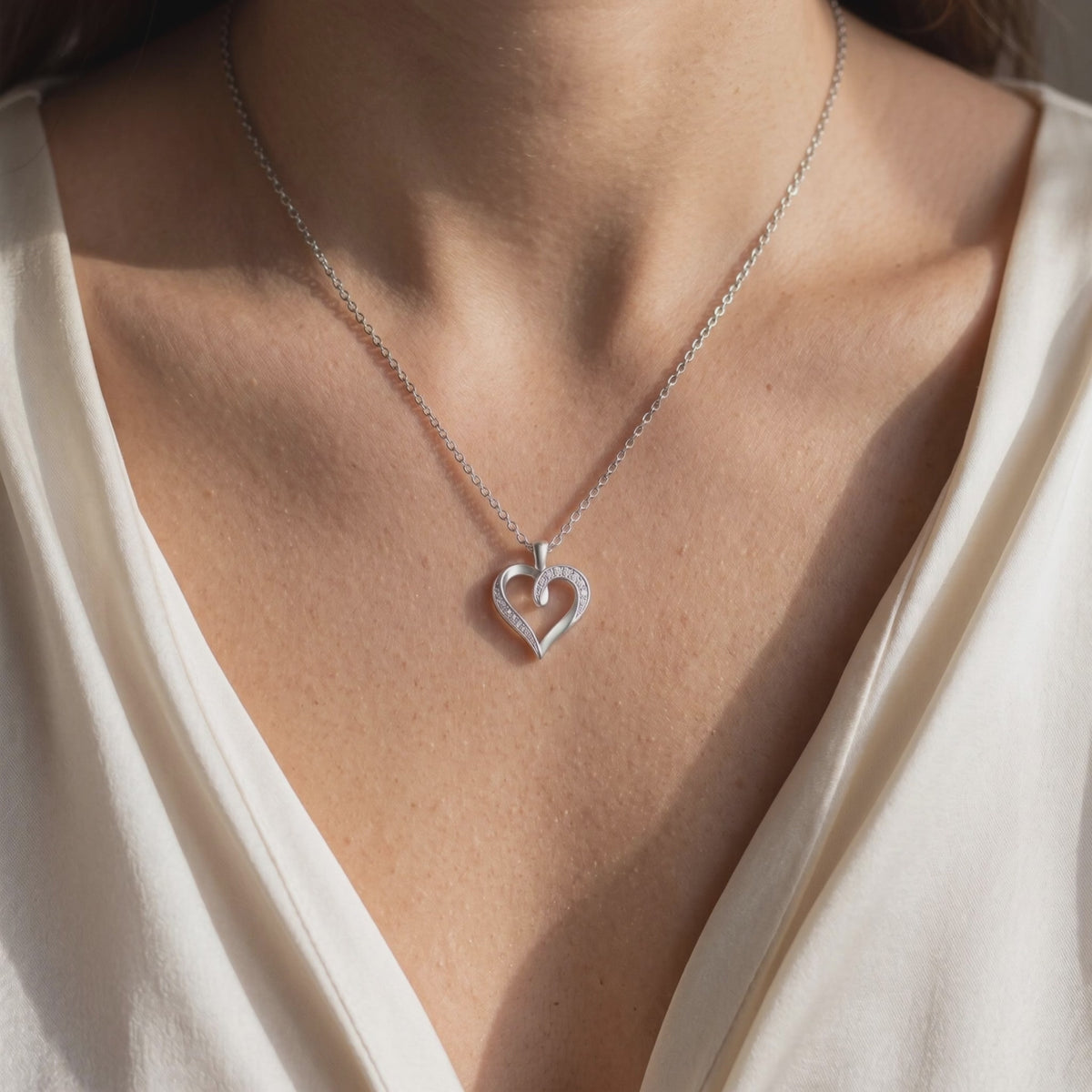 Diamond Ribbon Heart Pendant — Lifestyle video (10 seconds)