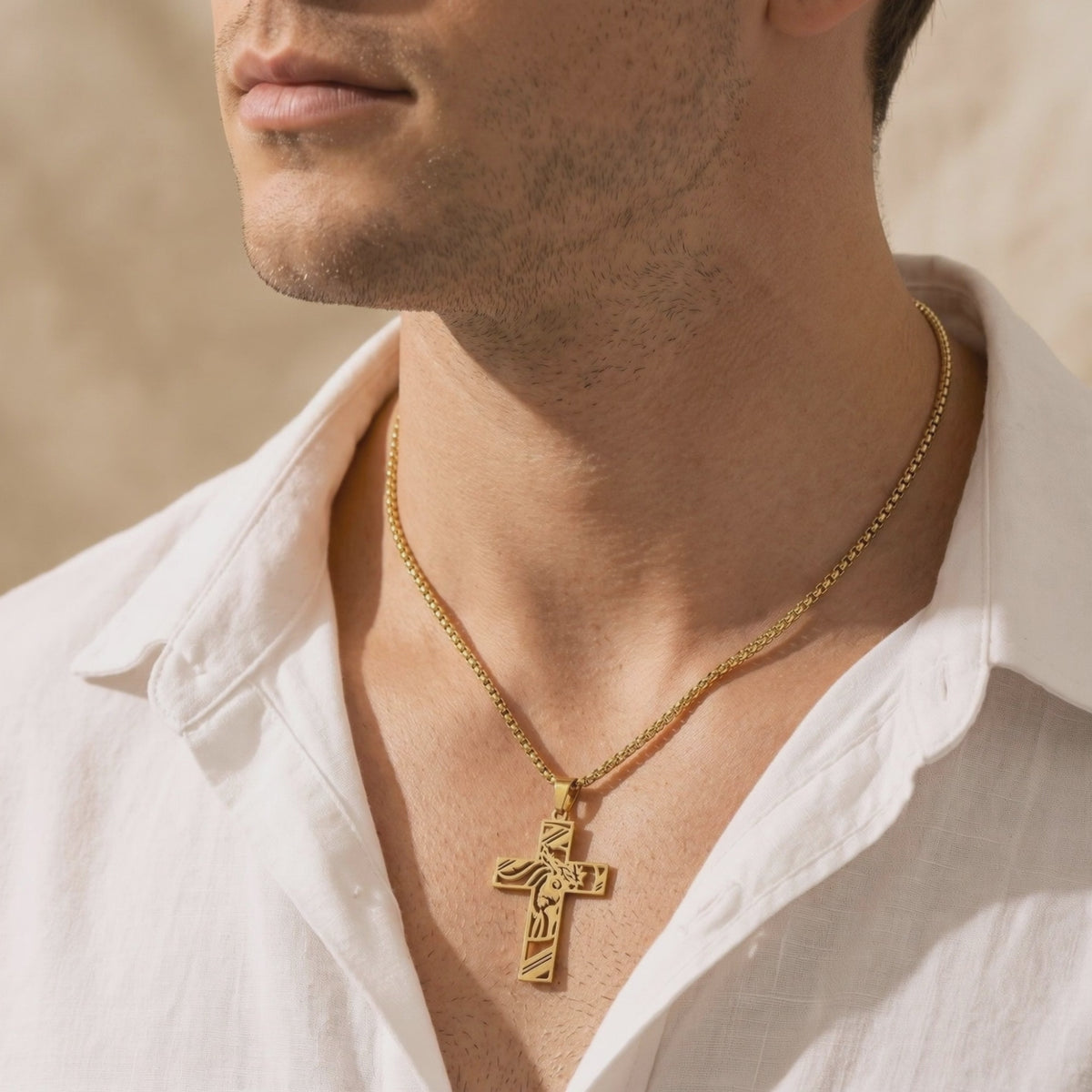 YLQ49688-cross necklace lifestyle video