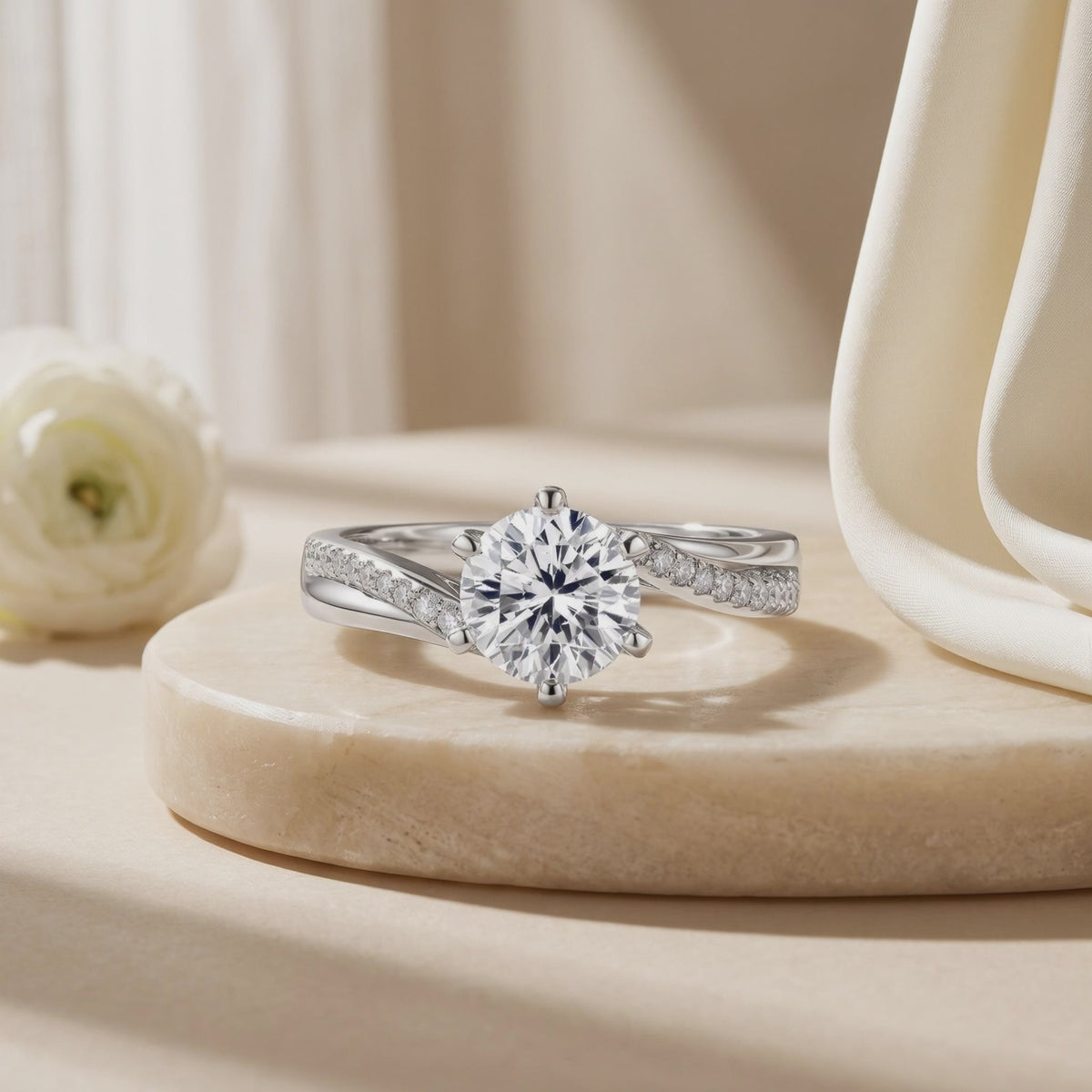 1CT Twisting Pavé Eternity Moissanite Ring — Hero video (10 seconds)