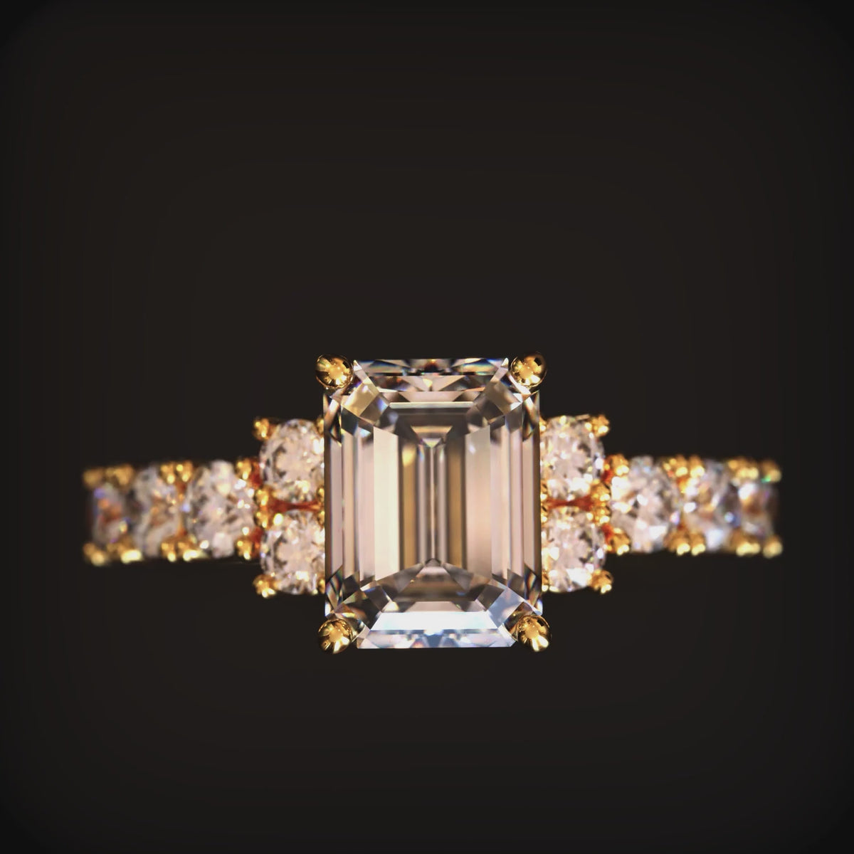 The Adelina Rae ring crafted in solid gold.