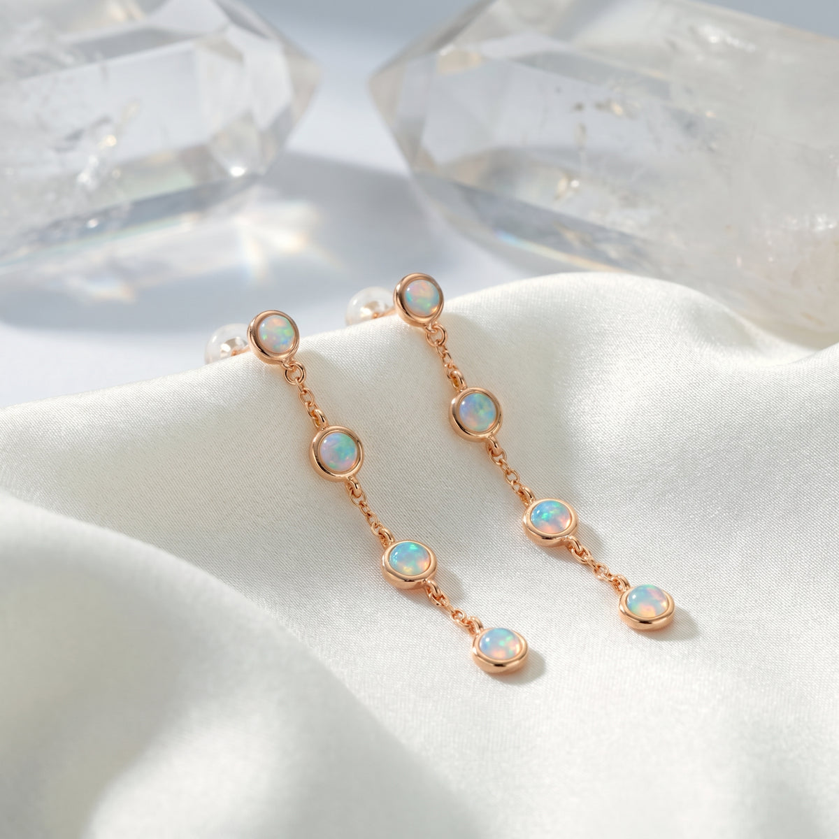 the-arianell-drop-earrings in rose gold finish
