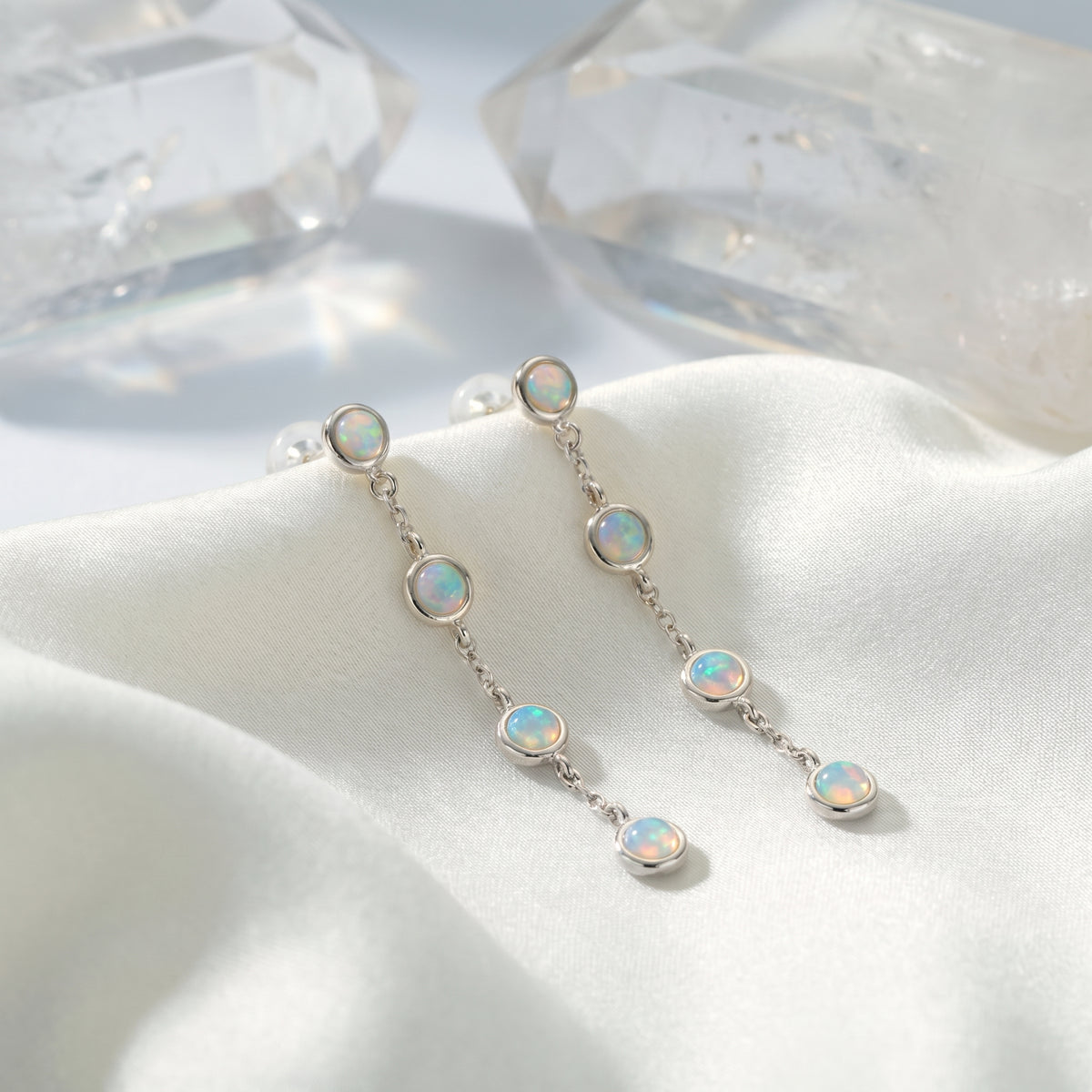 the-arianell-drop-earrings in silver finish
