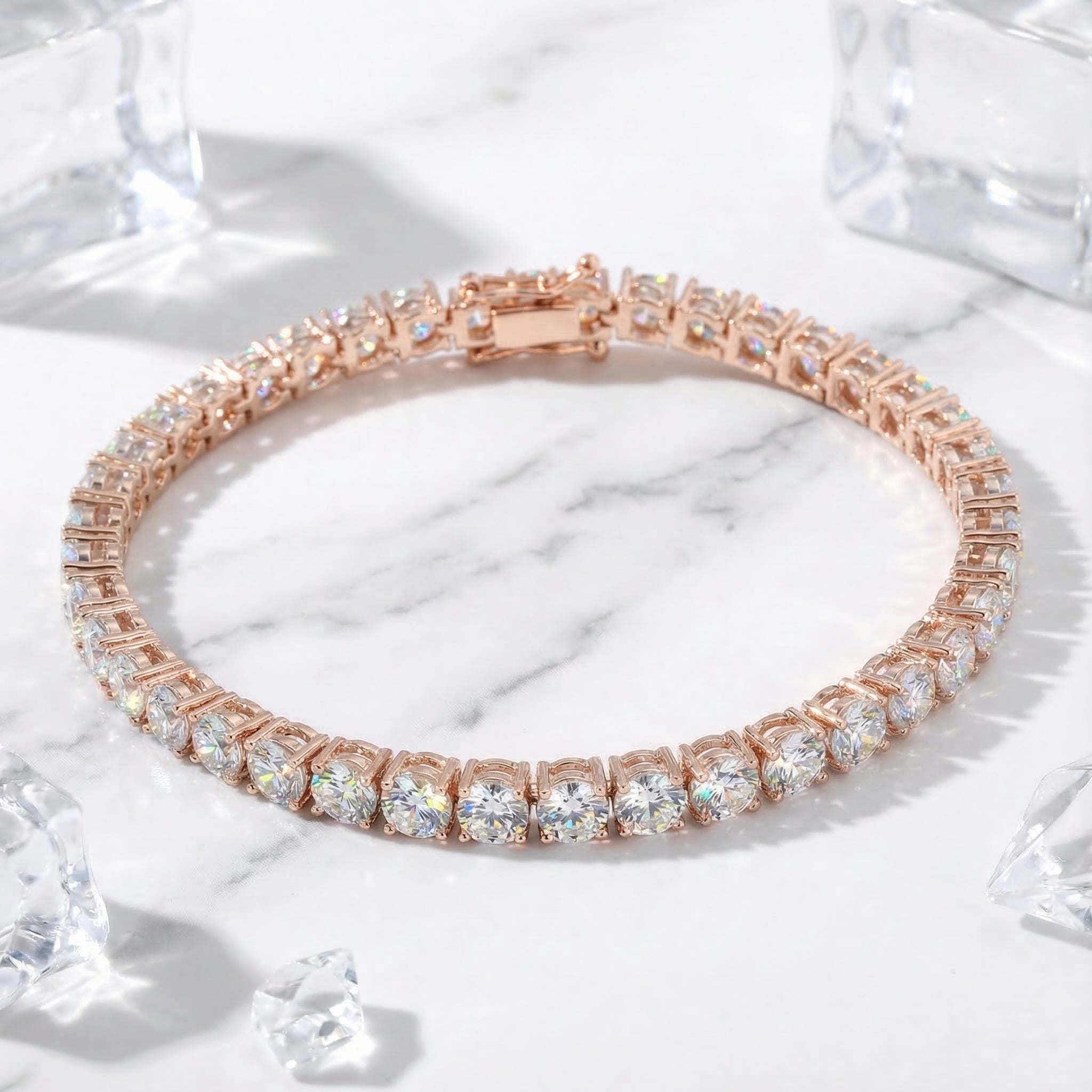 the-aris-tennis-bracelet-s925-sterling-silver in rose gold finish