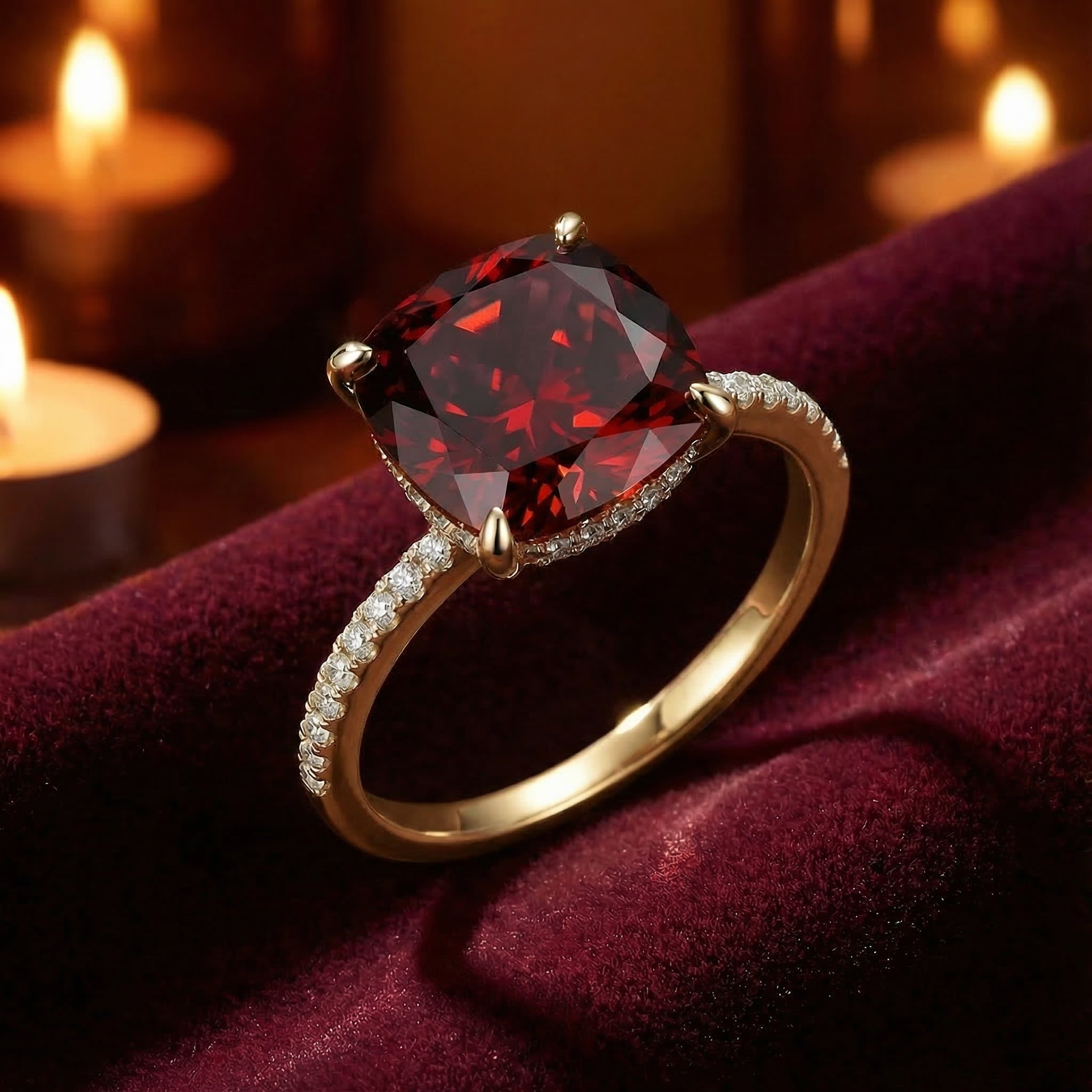 the-auretta-cushion-ring-s925-sterling-silver in gold finish