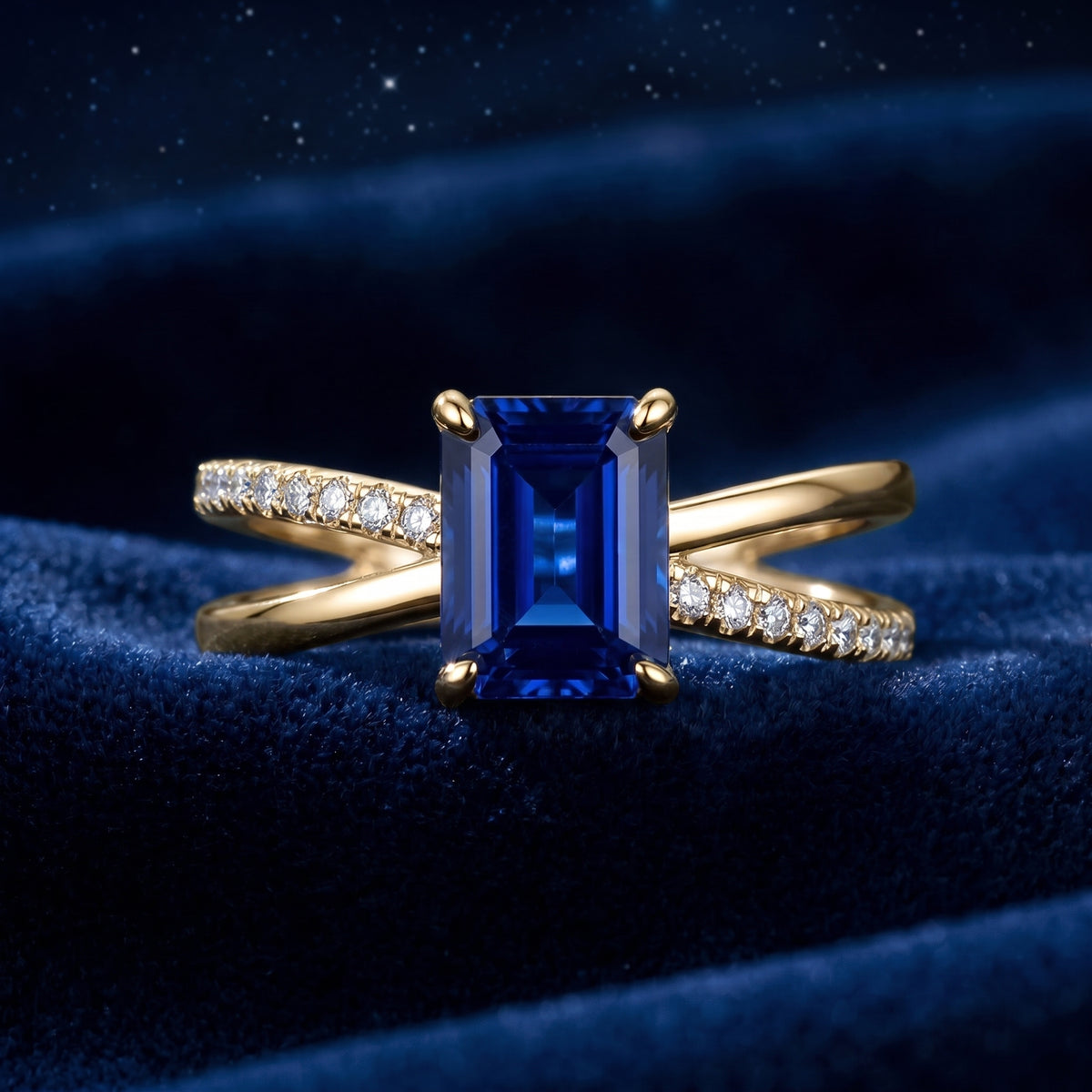 the-azurae-crossover-ring-s925-sterling-silver in gold finish
