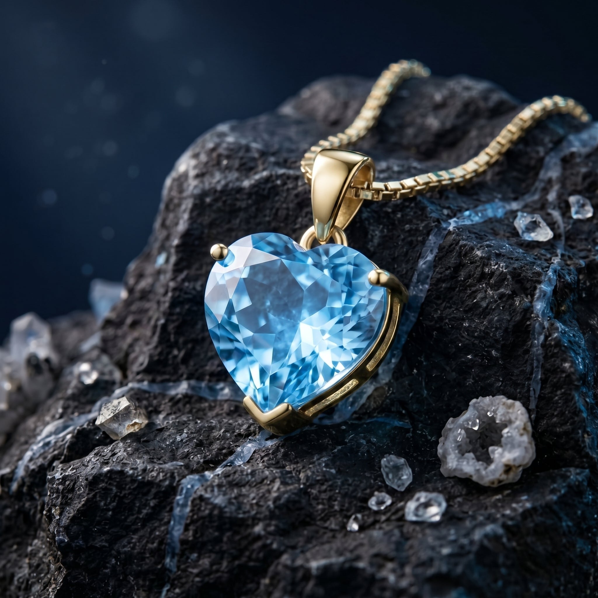 the-azurisa-heart-natural-topaz-necklace in gold finish