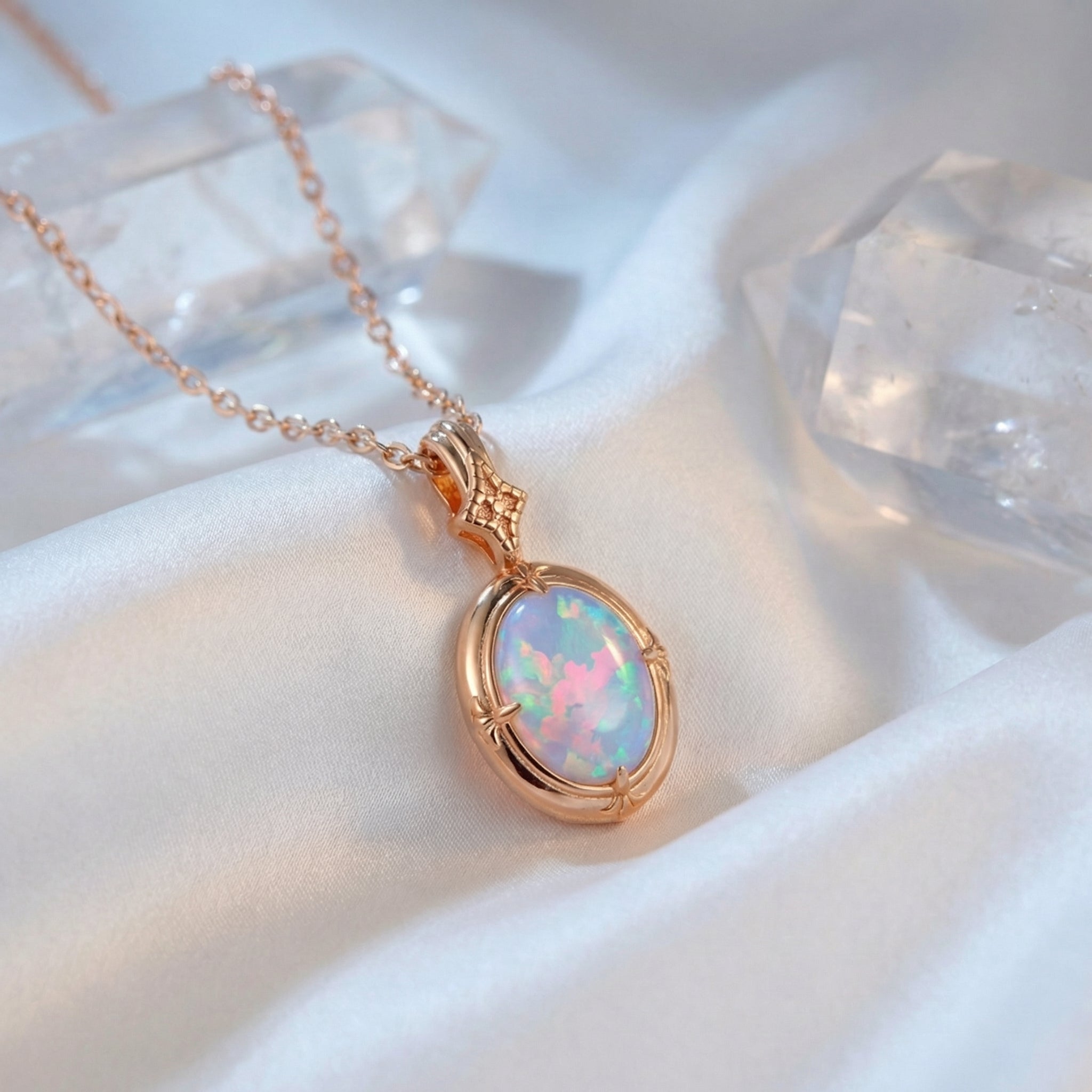 the-caliadne-pendant-necklace in rose gold finish