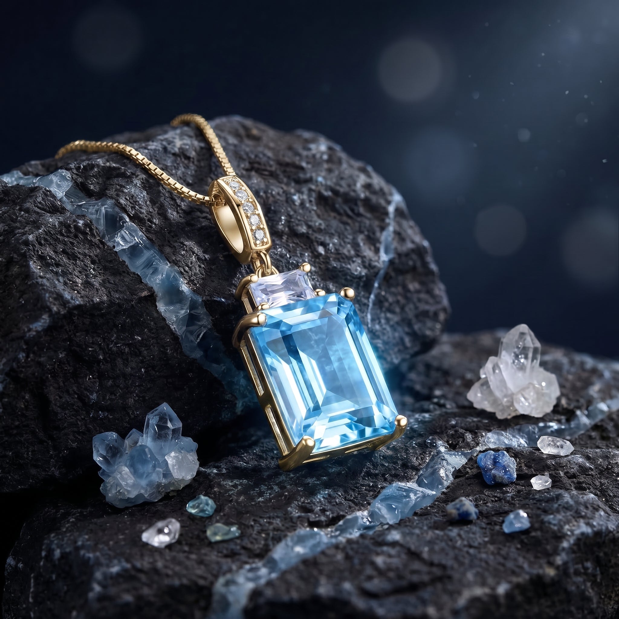 the-coraline-natural-topaz-necklace in gold finish