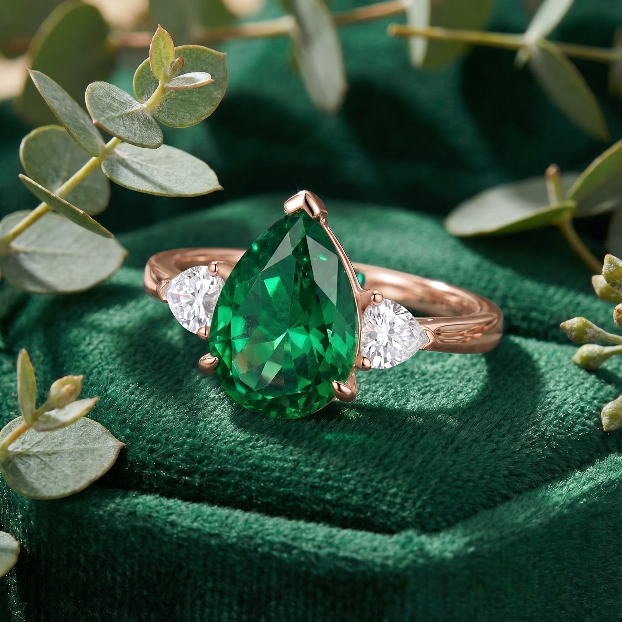 the-elysian-pear-ring-s925-sterling-silver in rose gold finish