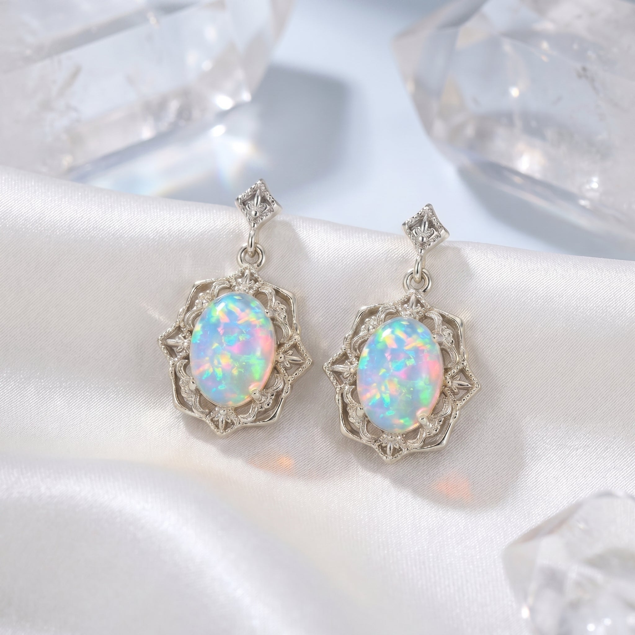 the-odessia-drop-earrings in silver finish