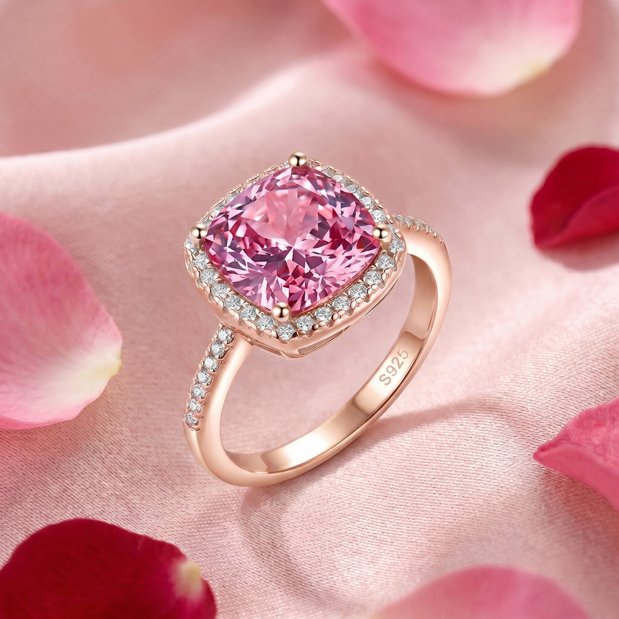 the-rosamara-halo-ring-s925-sterling-silver in rose gold finish