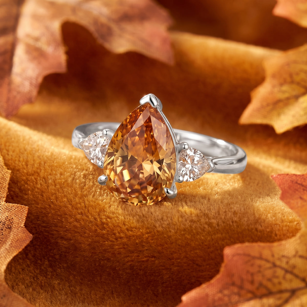 the-solara-pear-18k-gold-vermeil in silver finish