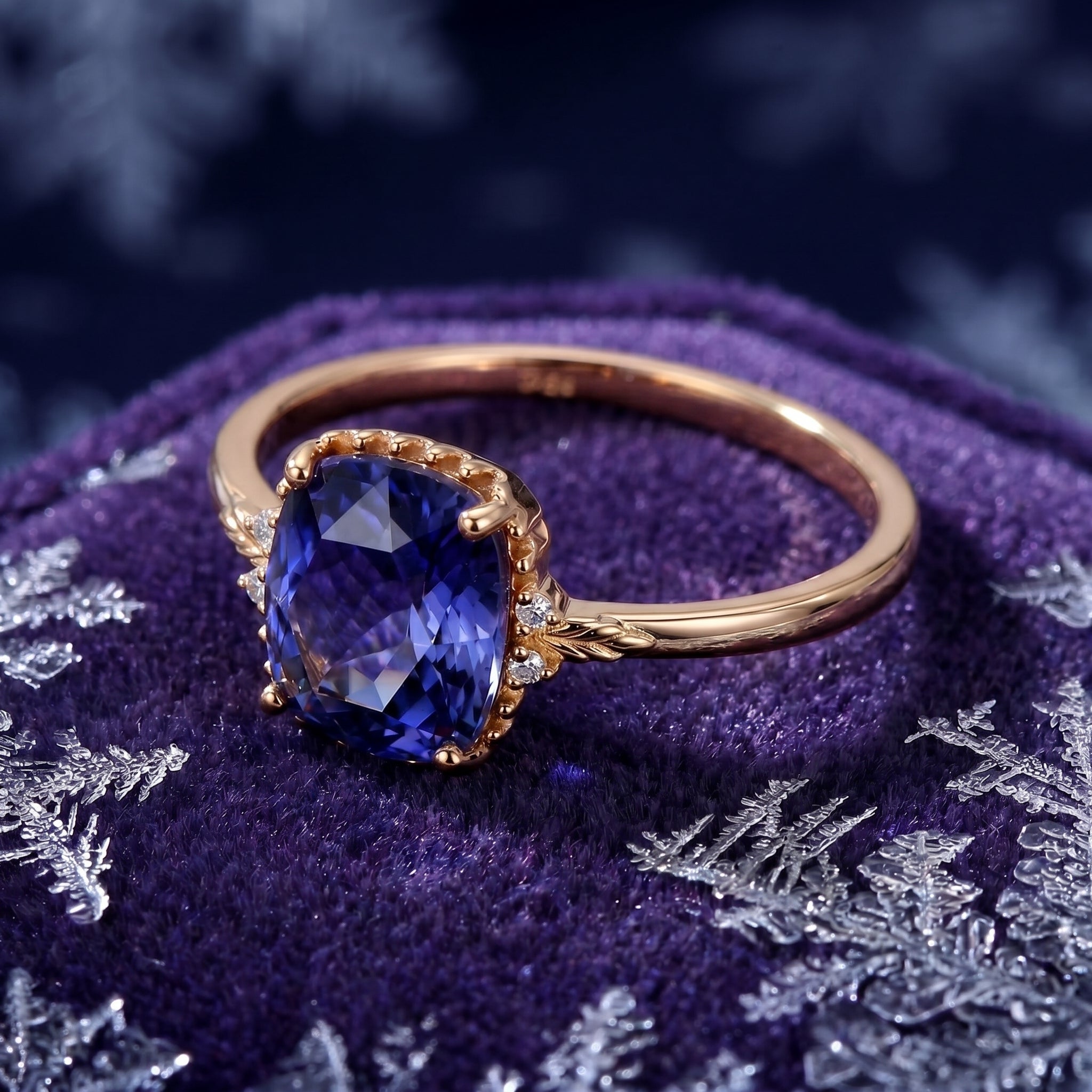 the-vesperine-cushion-ring-18k-gold-vermeil in rose gold finish