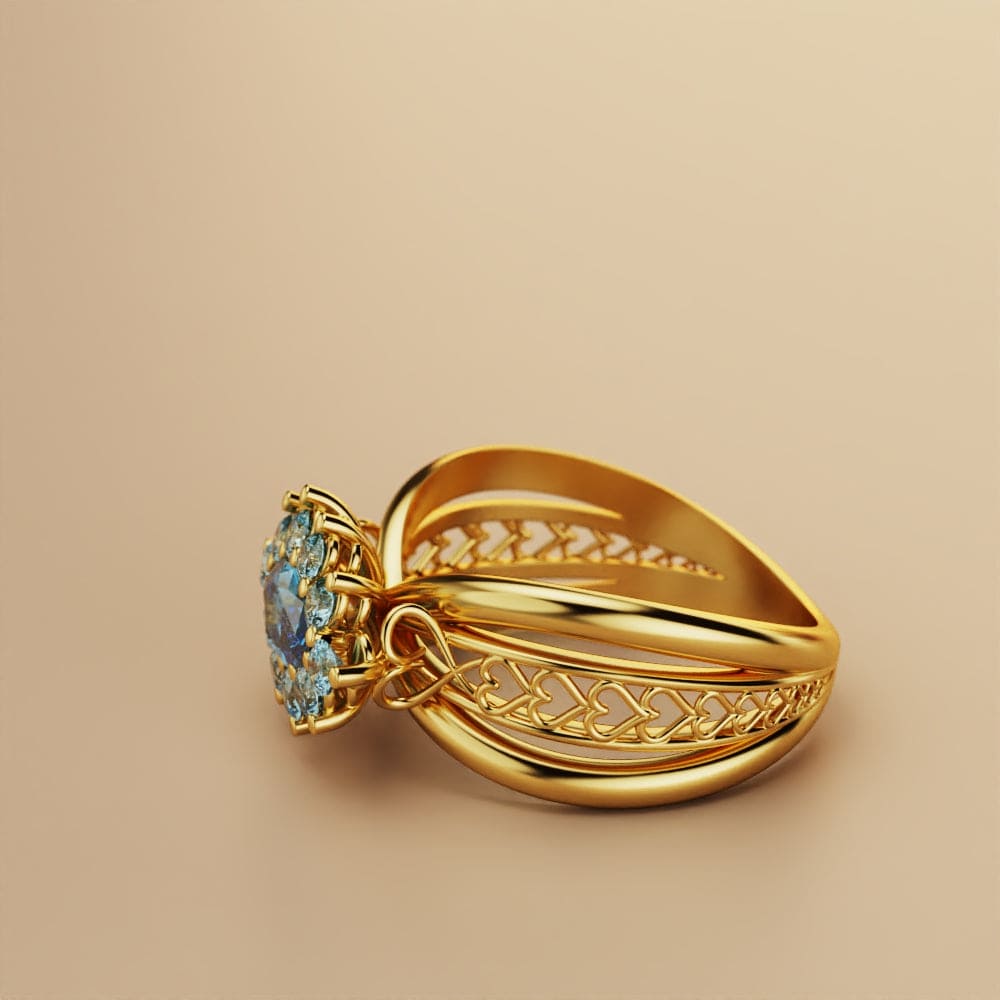 Marquise Brilliance: Gem Cluster Ring - 18K Gold Vermeil