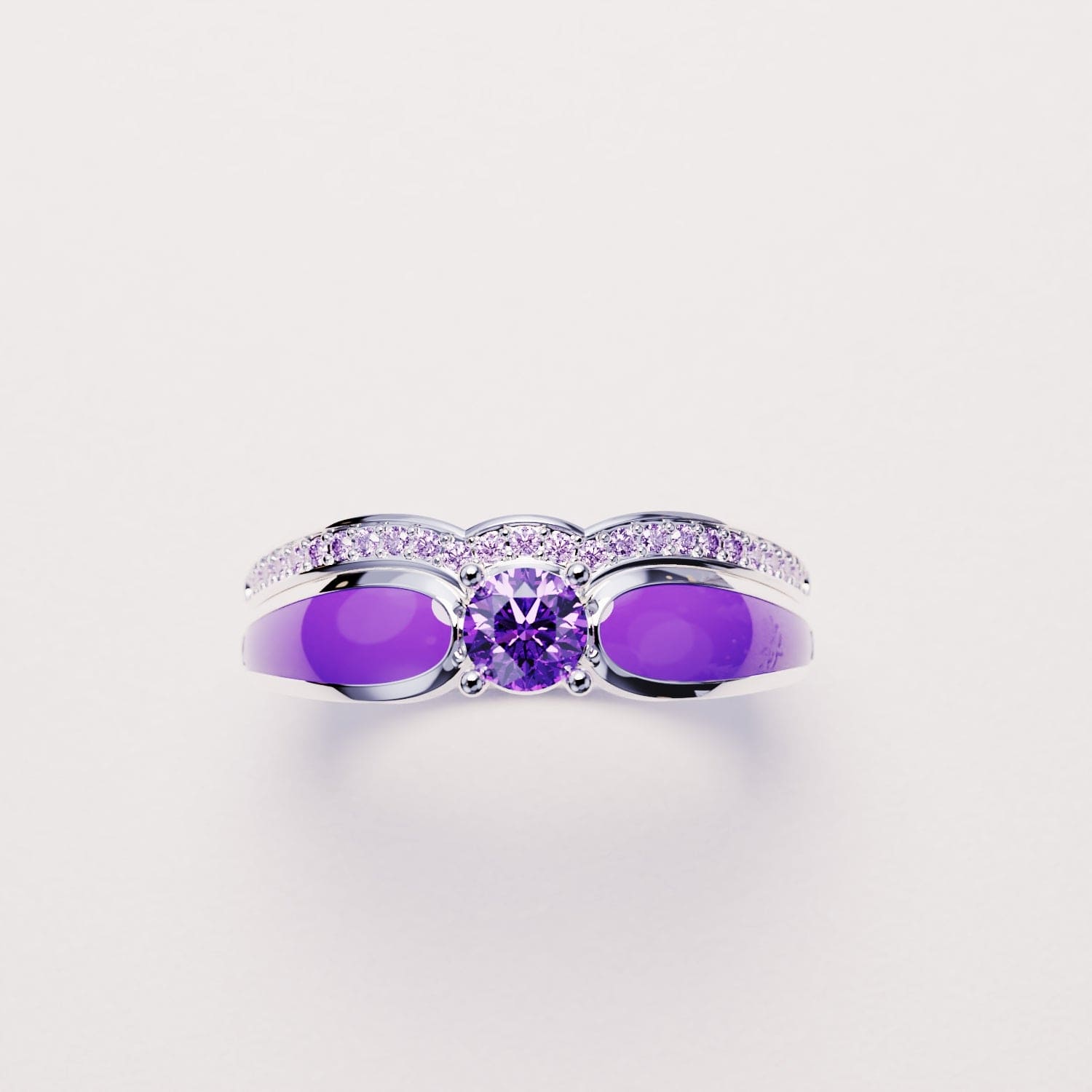 Violet Lagoon: 2-Piece Set Ring - S925 Sterling Silver