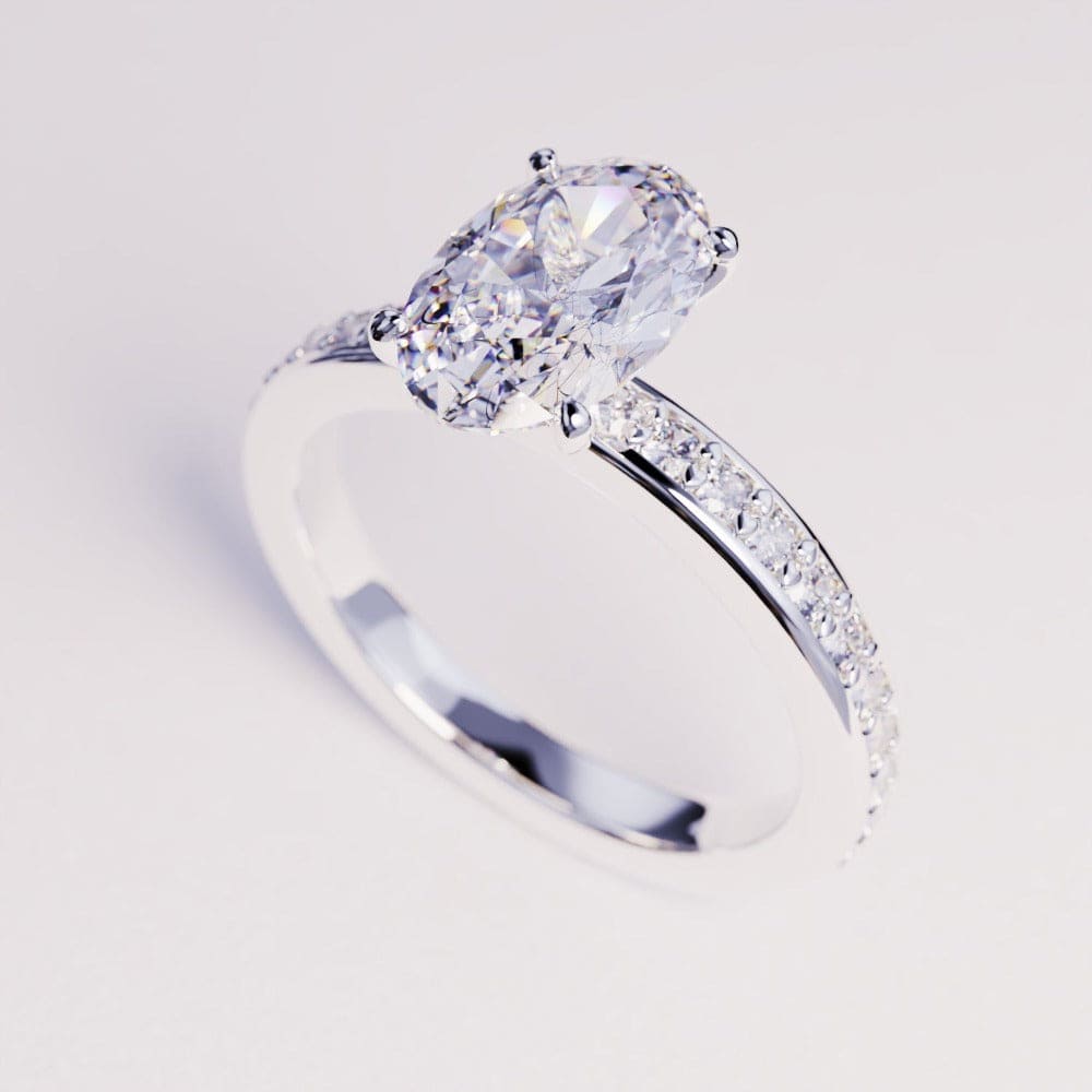 Lumine Grace: Oval Cut Diamond Eternity Ring - S925 Sterling Silver