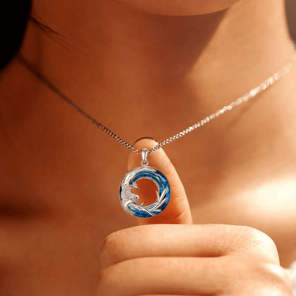Phoenix Crystal Necklace | 925 Sterling Silver-Awareness Avenue-gift: All,gift: Inspirational,gift: Unspecified,necklace: All,necklace: Inspirational,necklace: Unspecified