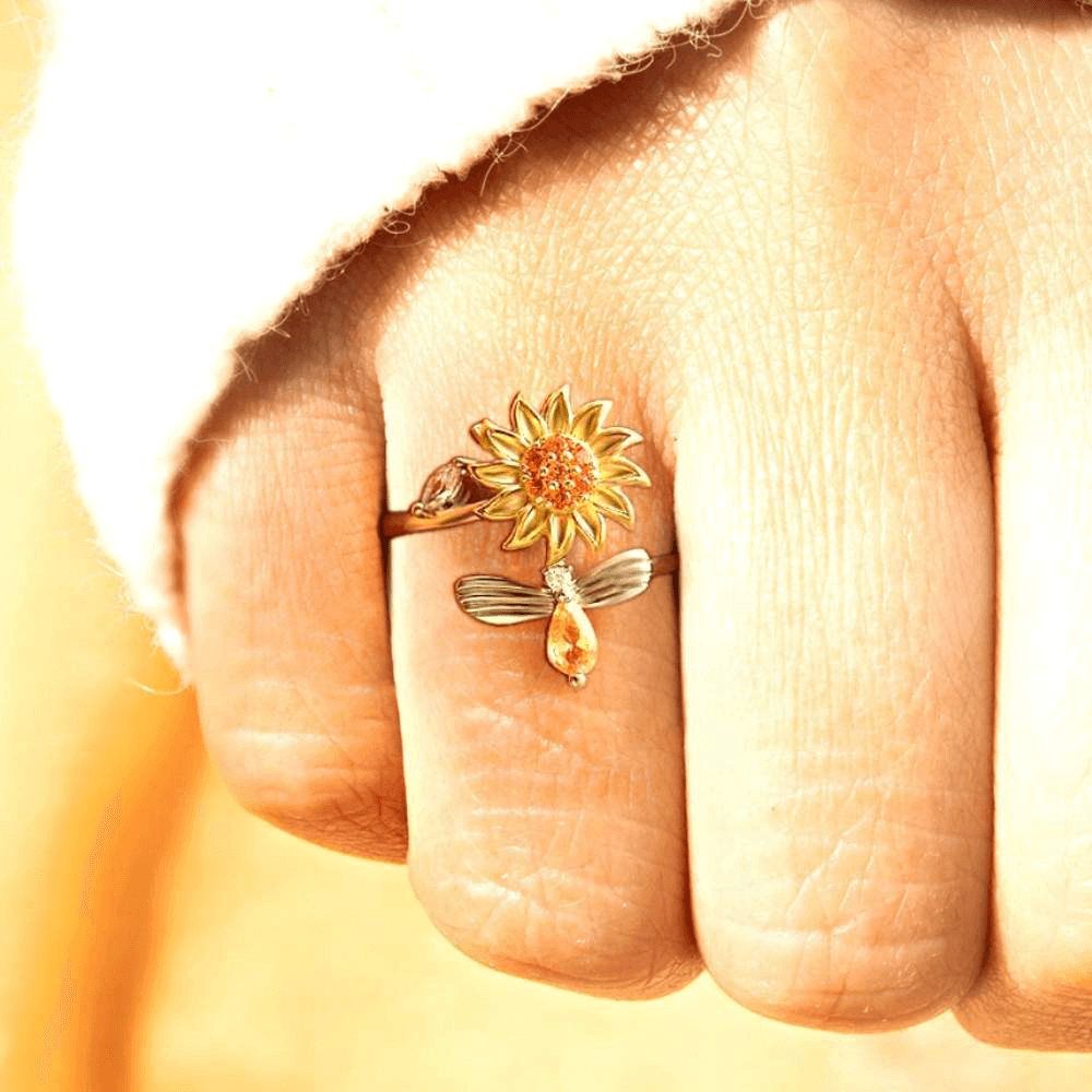 Daughter & Granddaughter | A Love Like Ours | Spinning Sunflower Ring-Awareness Avenue-gift: All,gift: Daughter,gift: Granddaughter,ring: All,ring: Daughter,ring: Granddaughter