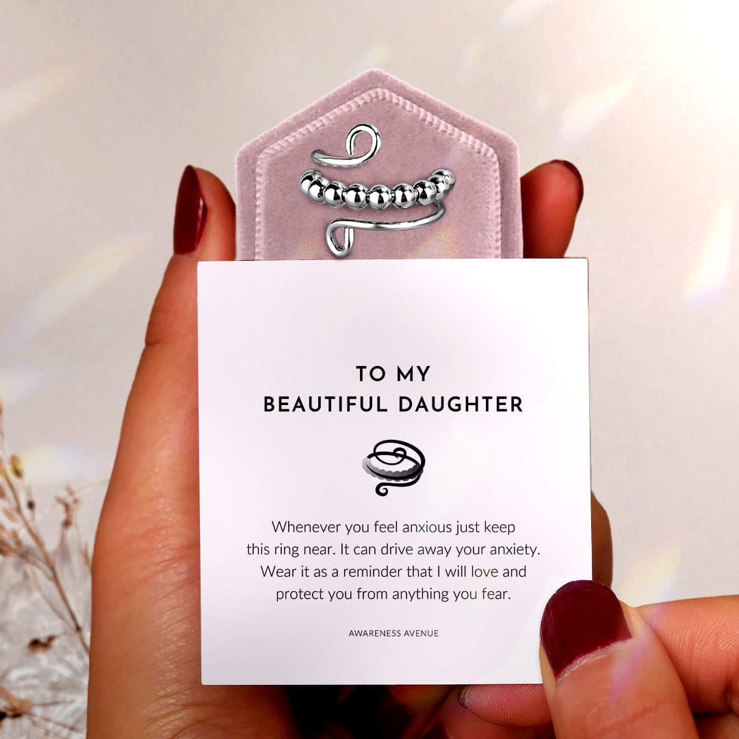 To My Beautiful Daughter | Drive Away Your Anxiety | S925 Fidget Ring