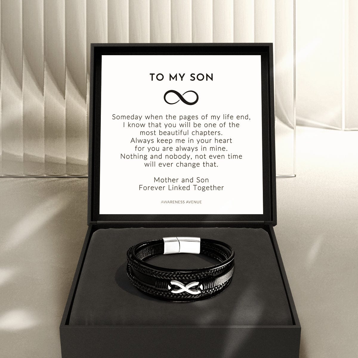 To My Son | I Will Always Be With You | Leather Bracelet