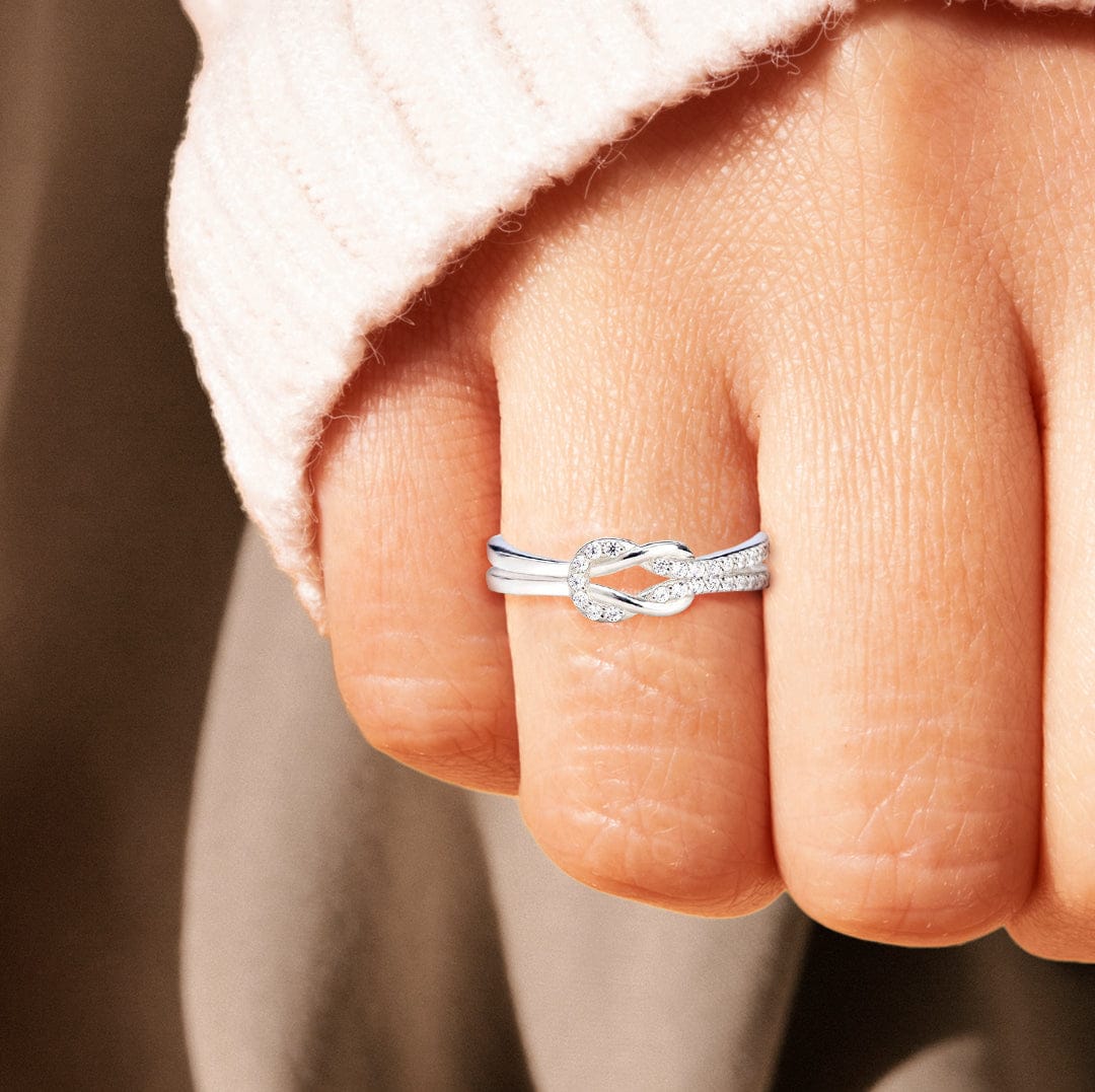  Sisters by Heart Knot Ring 2PCS, Infinity Heart Promise Rings  to My Best Friend, Classic Design S925 Ring : Clothing, Shoes & Jewelry