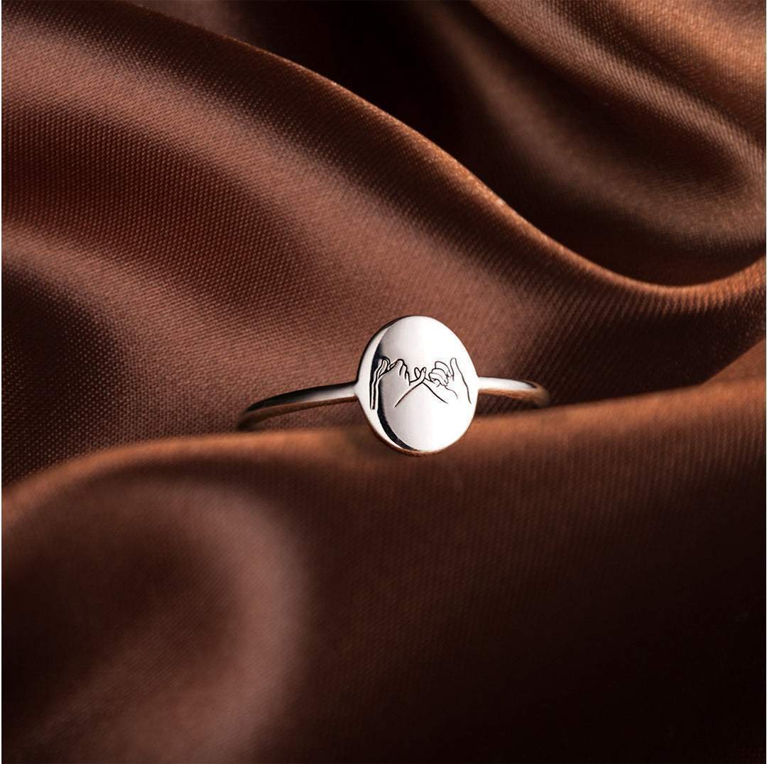 Granddaughter | Side by Side | 925 Silver Pinky Promise Ring-Awareness Avenue-gift: All,gift: Granddaughter,Ring,ring: All,ring: Granddaughter
