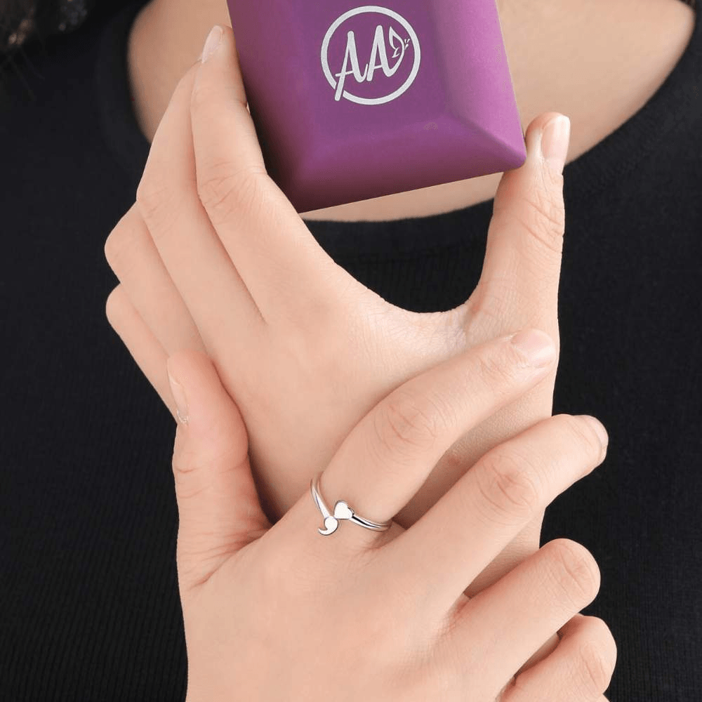 925 Sterling Silver Semicolon Awareness Ring-Awareness Avenue™-Awareness,gift: All,gift: Inspirational,Health,IAmEnough,Jewelry,Mental,Ring,ring: All,ring: Inspirational,Semicolon,Silver