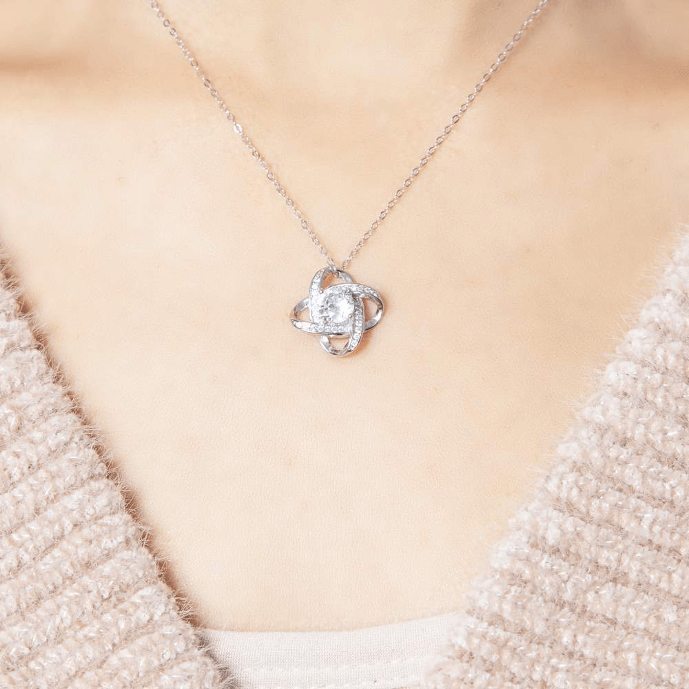 Daughter | I Love You | 925 Silver Love Knot Necklace-Awareness Avenue-Daughter,gift: All,gift: Daughter,Jewelry,Necklace,necklace: All,necklace: Daughter,Silver