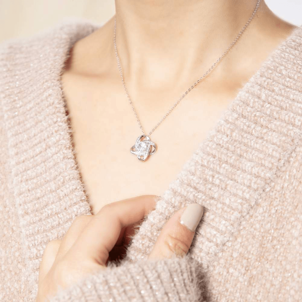 Daughter | I Love You | 925 Silver Love Knot Necklace-Awareness Avenue-Daughter,gift: All,gift: Daughter,Jewelry,Necklace,necklace: All,necklace: Daughter,Silver