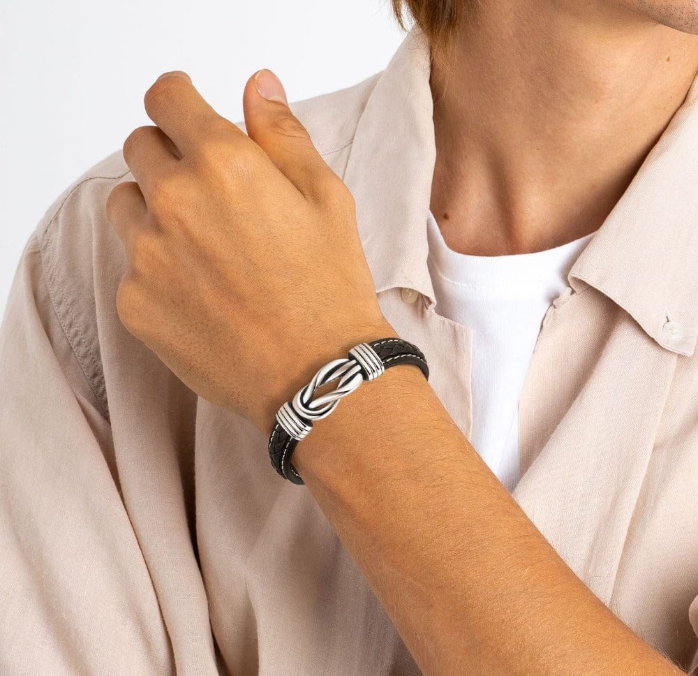 Grandmother & Grandson | Forever Linked Together | Leather Bracelet