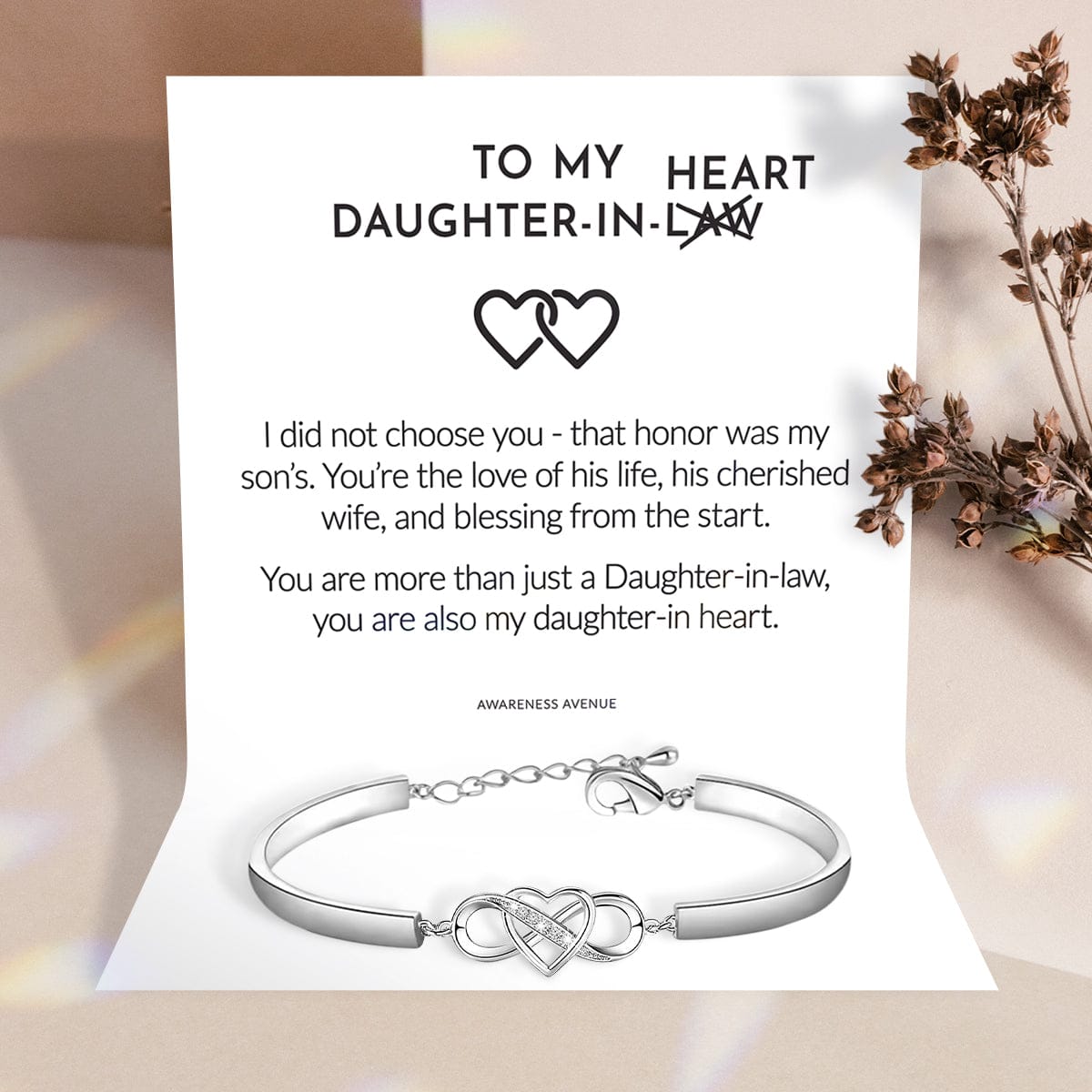 To My Daughter-In-Law | You Are Also My Daughter-In-Heart | Infinity Heart Bracelet