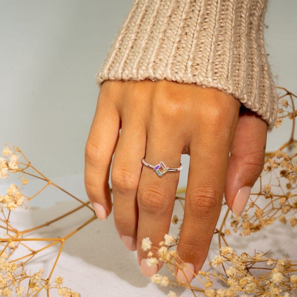Customizable | S925 | 3-6 Baguette Birthstones Ring