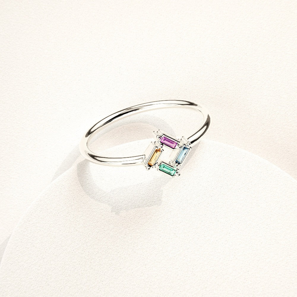 Customizable | S925 | 3-6 Baguette Birthstones Ring