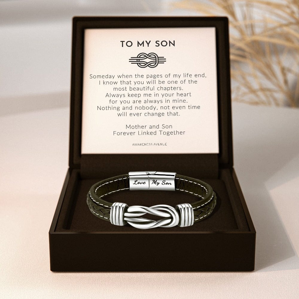 Mother & Son | Forever Linked Together | Leather Bracelet