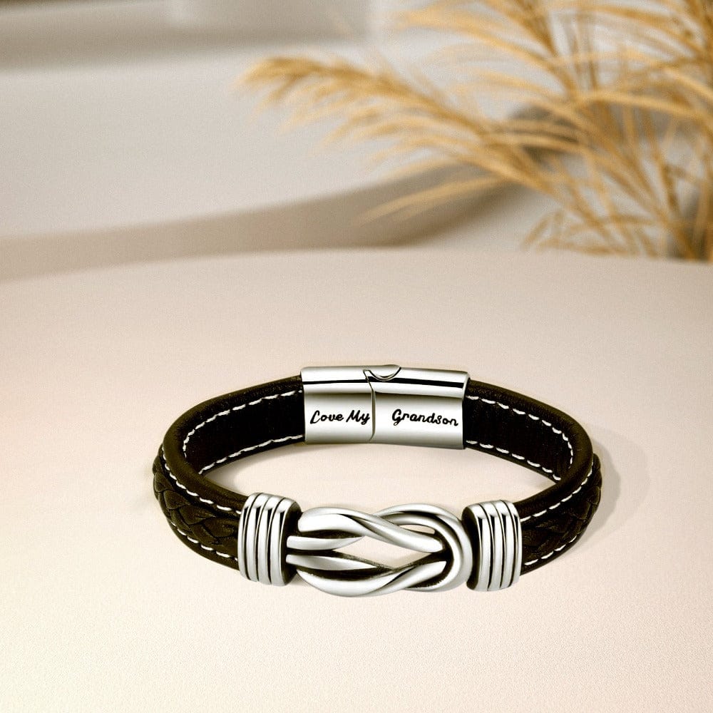 Grandmother & Grandson | Forever Linked Together | Leather Bracelet